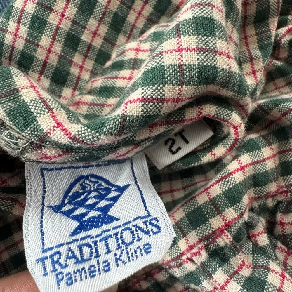 Traditions by Pamela Kline 70s Vintage Plaid Country Dress Jumper